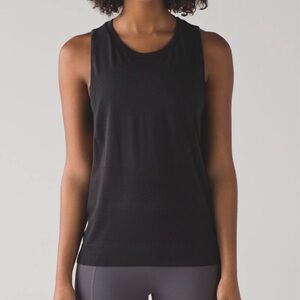 LULULEMON Black Breeze By Muscle Tank Active Running Workout Sleeveless Top Sz 4